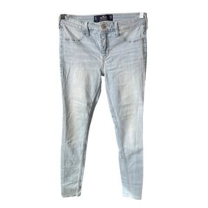 Hollister Women Y2K Low-Rise Super Skinny Jeans 7 Light Wash Streetwear Indie